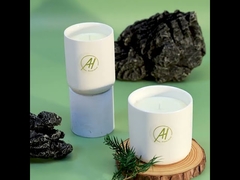 400g 무료 샘플 흰색 금속 뚜껑 도자기 항아리 향초 10*10cm