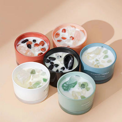 스톤과 Eco 우호적 65g 소이 왁스는 호박 유리 칸델라를 캔들스