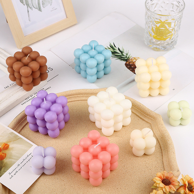 AROMA HOME 큐브 공 모양 마카롱 색상 결혼식을 위한 향이 나는 조각된 양초