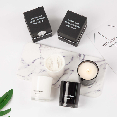 AROMA HOME 프라이빗 라벨 럭셔리 향 유리 캔들 블랙 화이트