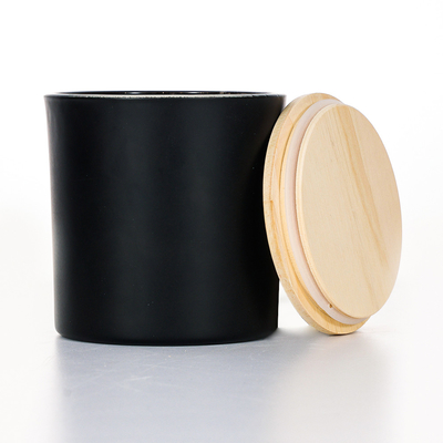 검은 나무로 된 Lid 유리병 냄새가 난 캔들 420g 10*10cm