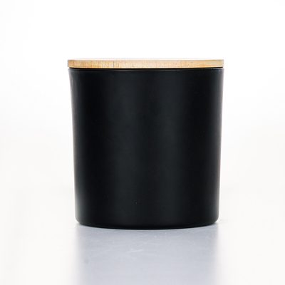 검은 나무로 된 Lid 유리병 냄새가 난 캔들 420g 10*10cm