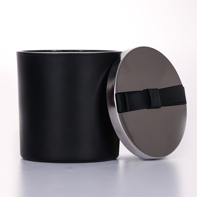 400g 무료샘플 Black Metal Lid 유리병 냄새가 난 캔들 10*10cm