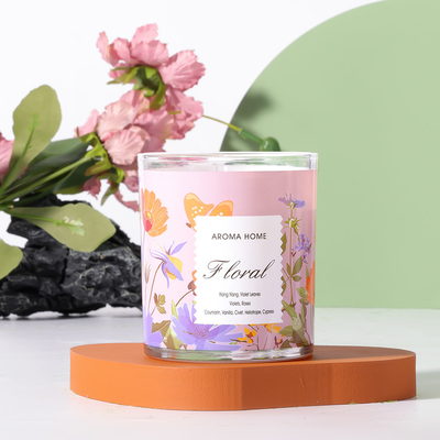 개인 상표 Aromatherapy 유리 호화스러운 간장 냄새가 좋은 초 220G 8x9cm