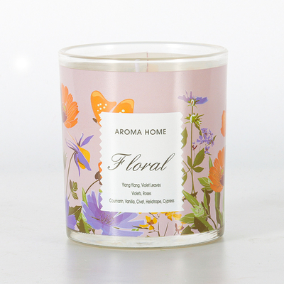 개인 상표 Aromatherapy 유리 호화스러운 간장 냄새가 좋은 초 220G 8x9cm