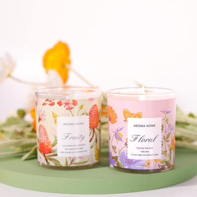 개인 상표 Aromatherapy 유리 호화스러운 간장 냄새가 좋은 초 220G 8x9cm