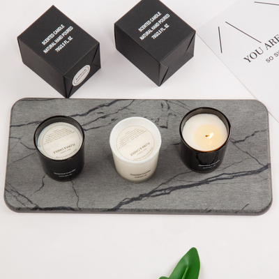 AROMA HOME 프라이빗 라벨 럭셔리 향 유리 캔들 블랙 화이트