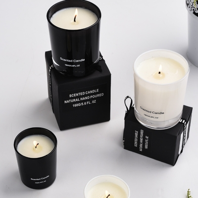 AROMA HOME 프라이빗 라벨 럭셔리 향 유리 캔들 블랙 화이트