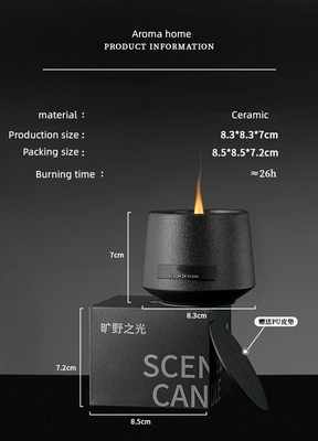아로마홈은 맞춘 집 장식적 검은 나무로 된 심지 얼어붙은 창조적 세라믹 금속 Lid 냄새가 난 캔들을 도매합니다