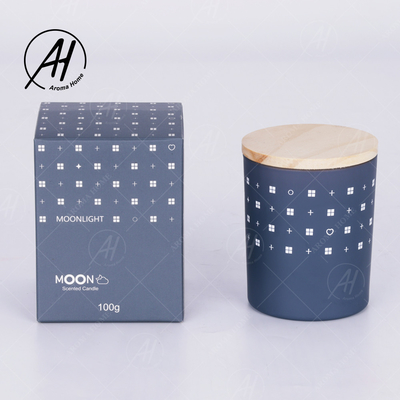 아로마홈 유리병 나무 Lid 연기없는 콩 왁스 캔들 개인 라벨 5.5OZ 7OZ 8OZ