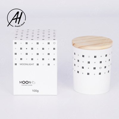 아로마홈 유리병 나무 Lid 연기없는 콩 왁스 캔들 개인 라벨 5.5OZ 7OZ 8OZ