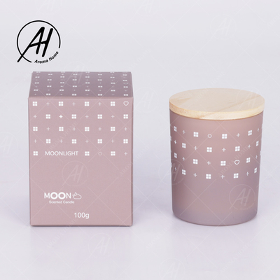 아로마홈 유리병 나무 Lid 연기없는 콩 왁스 캔들 개인 라벨 5.5OZ 7OZ 8OZ