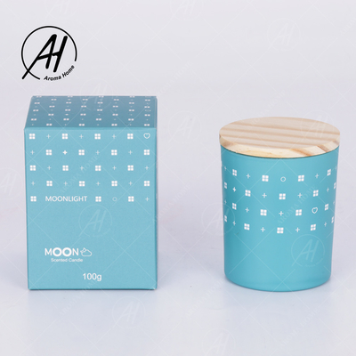 아로마홈 유리병 나무 Lid 연기없는 콩 왁스 캔들 개인 라벨 5.5OZ 7OZ 8OZ