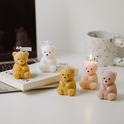 생일 수공예품 장식 손으로 만드는 테디는 냄새가 난 모양이 형성된 칸델라를 지닙니다