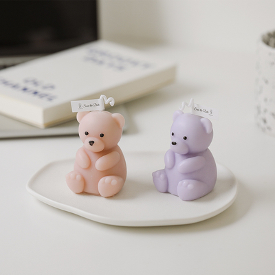 생일 수공예품 장식 손으로 만드는 테디는 냄새가 난 모양이 형성된 칸델라를 지닙니다